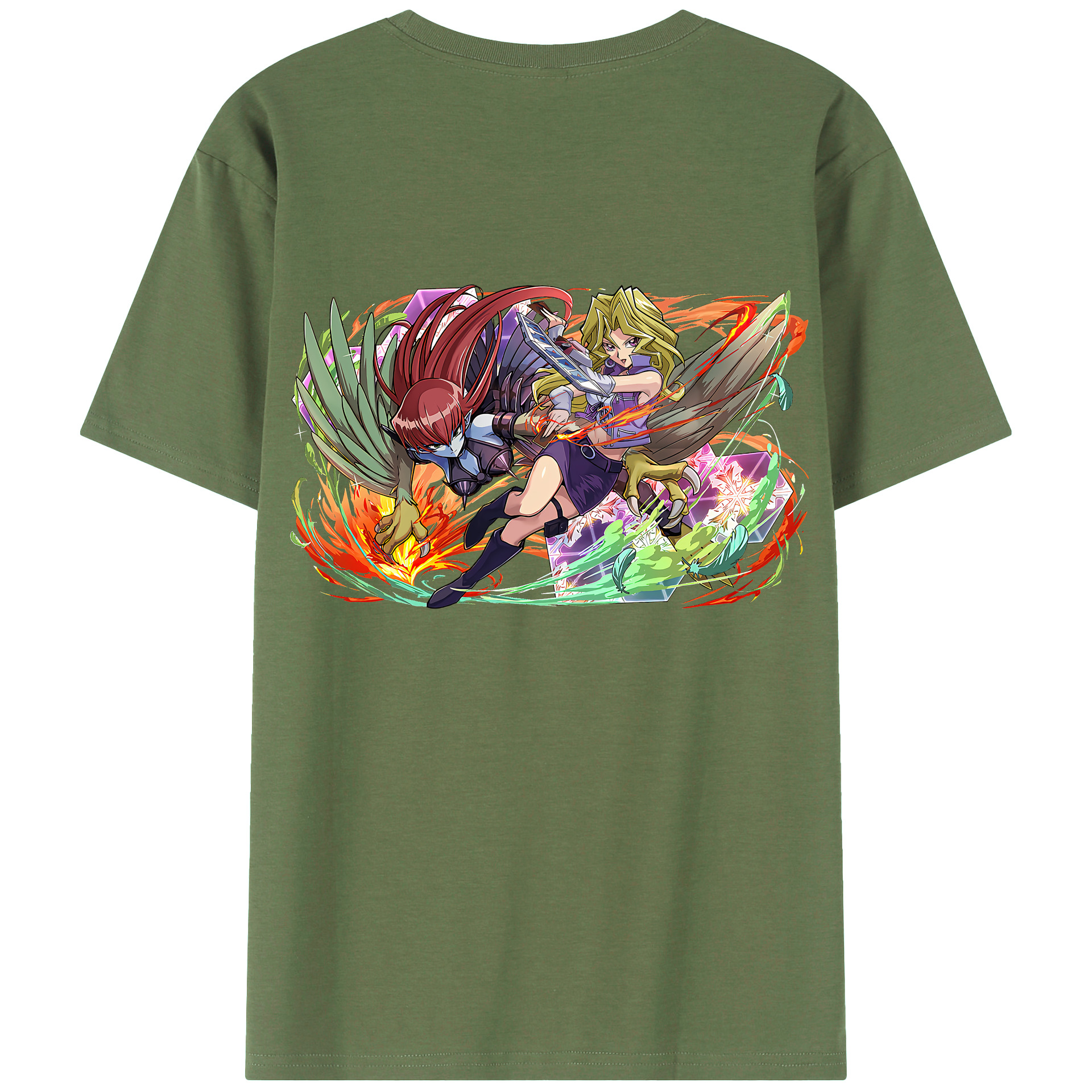 （画像用） 遊☆戯☆王 Yu-Gi-Oh! 綿100％ メンズ半袖Tシャツ（バックプリント） 通気性